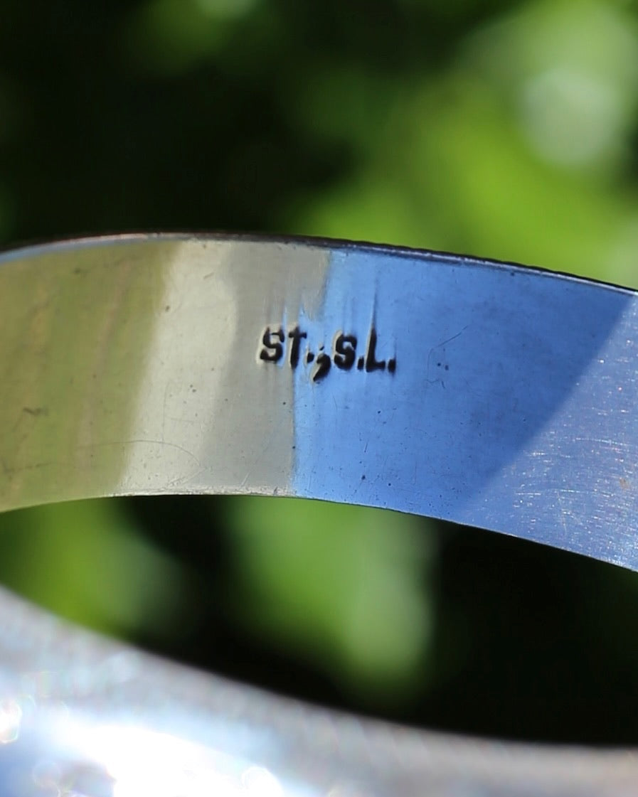 Vintage Hinged Engraved Silver Hollow Bangle, Sterling Silver