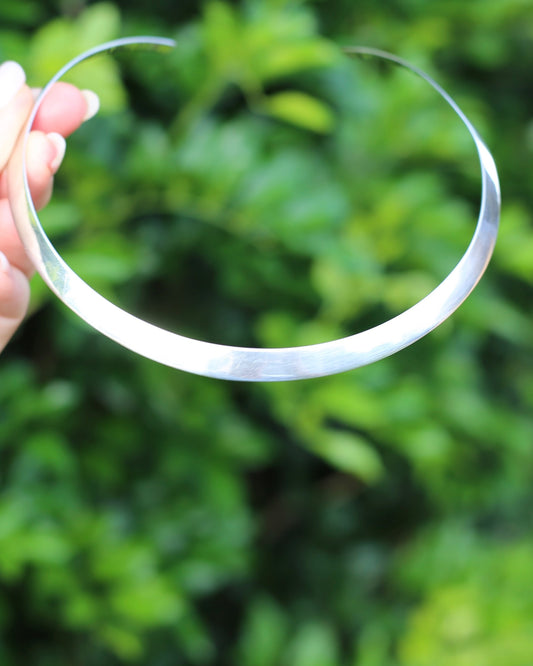 Vintage Silver Torque Collar, Sterling Silver, 21.06g