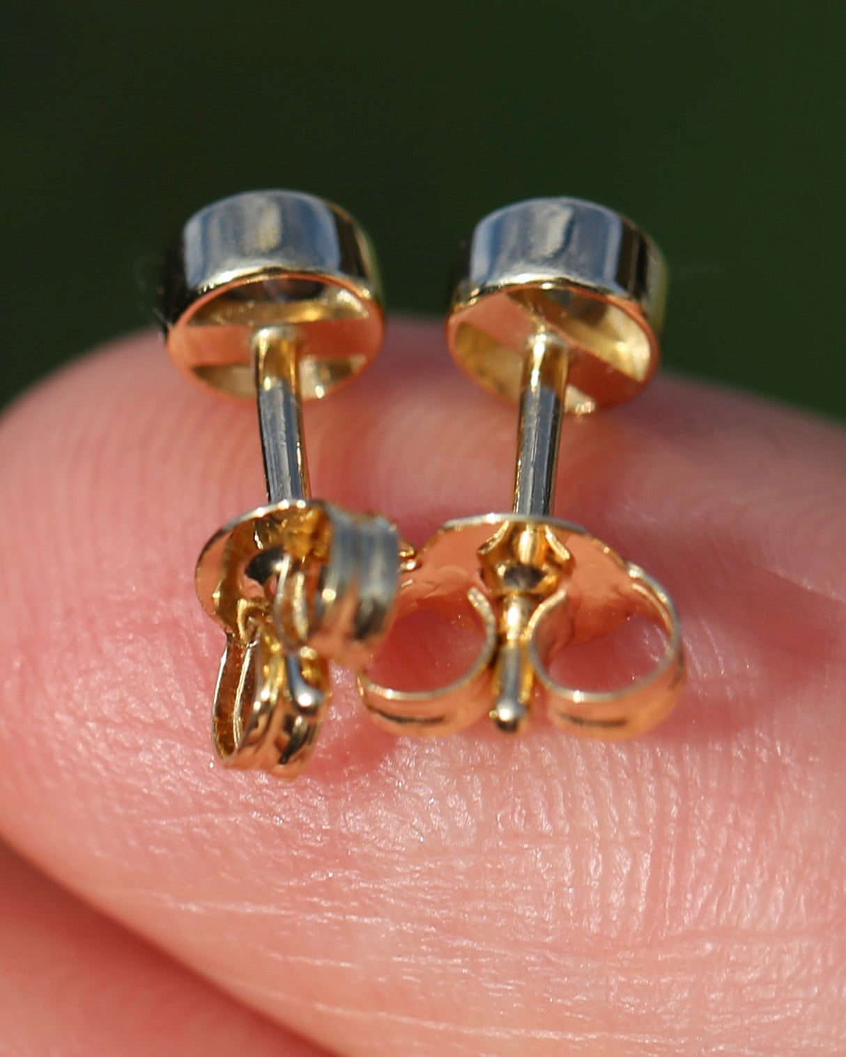 0.15ct Bezel Set Natural Diamond Studs, 9ct Yellow Gold, 0.85g
