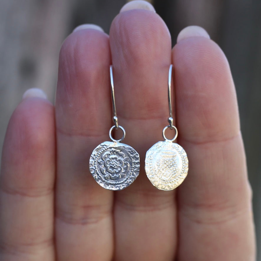 The Penny, Earrings -  Replica of the James I Penny Second Coinage 1604 - 1619