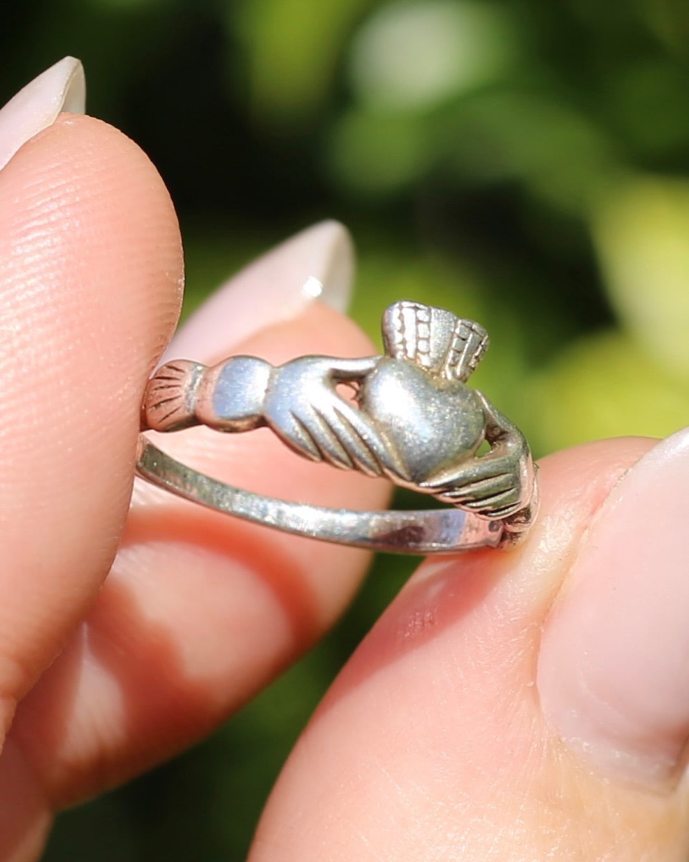 Irish Silver Claddagh Ring, 1.9g size L1/2 or 6