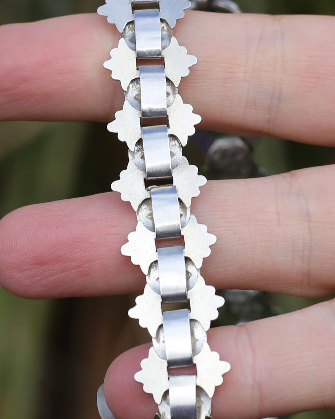 Antique Victorian Floral Book Chain, Silver, 45cm or 7.75 inches, 22.43g