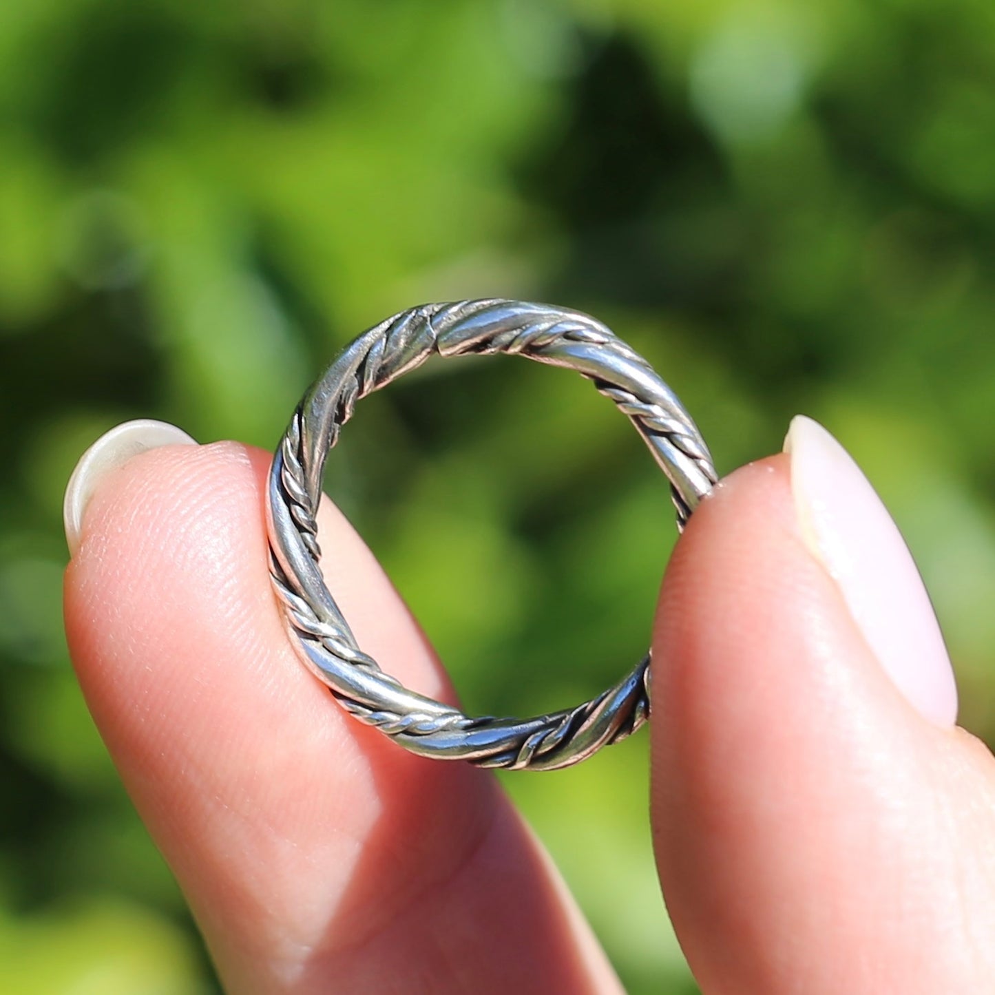 Twisted Rope Ring, Sterling Silver, size O or 7.25