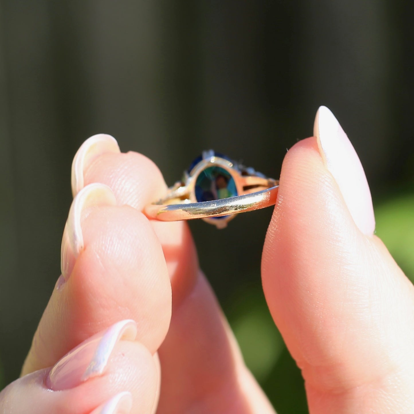 Early Australian Wendts Blue Spinel Ring, 18ct Gold & Platinum, size N or just smaller than 6.75