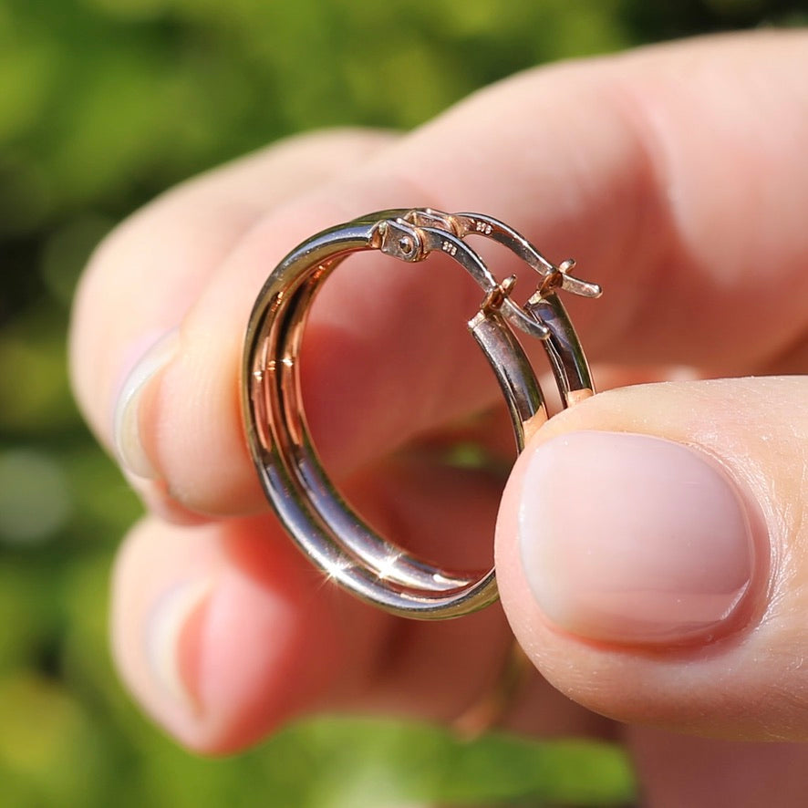 24mm Rose Gold Hoops, 9ct Rose Gold, 1.22g