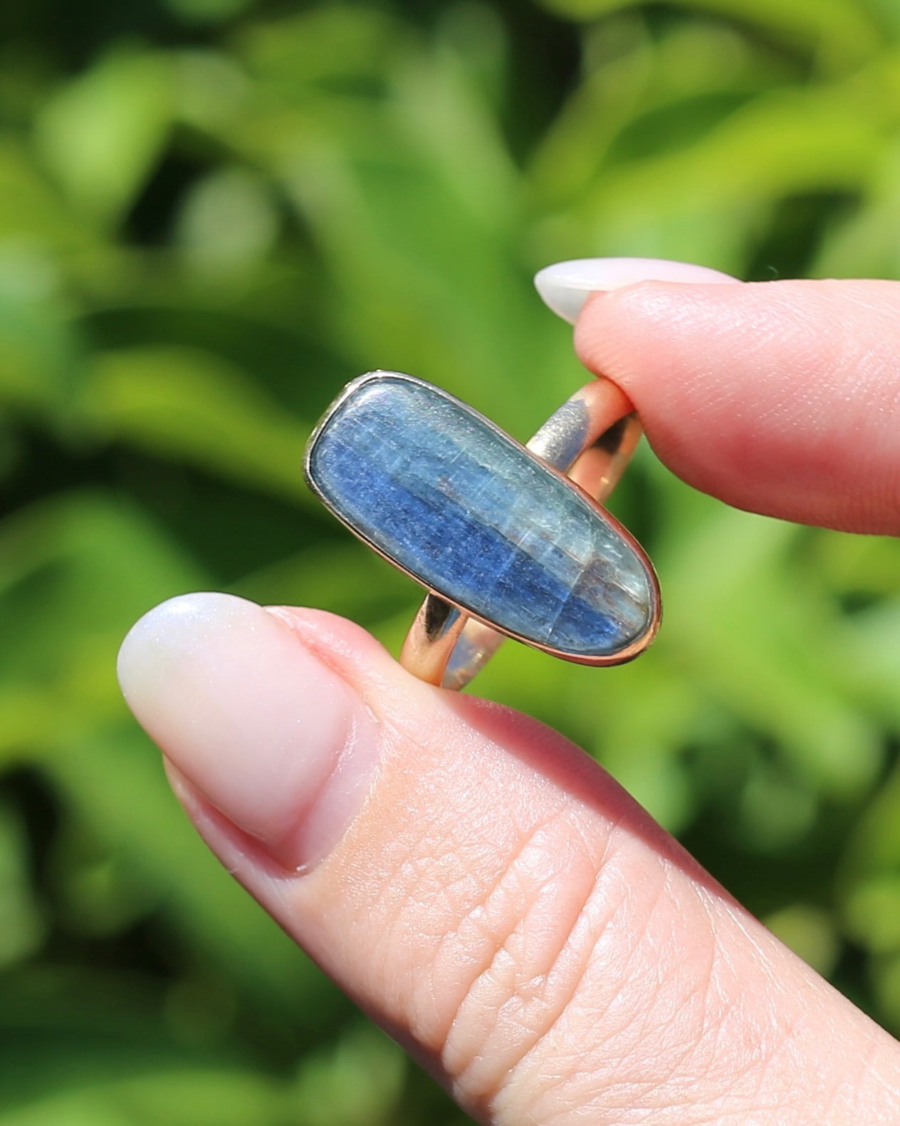 Rustic Freeform Labradorite Cabochon in Bezel Setting, 9ct Yellow Gold, size X1/2 or 11.75