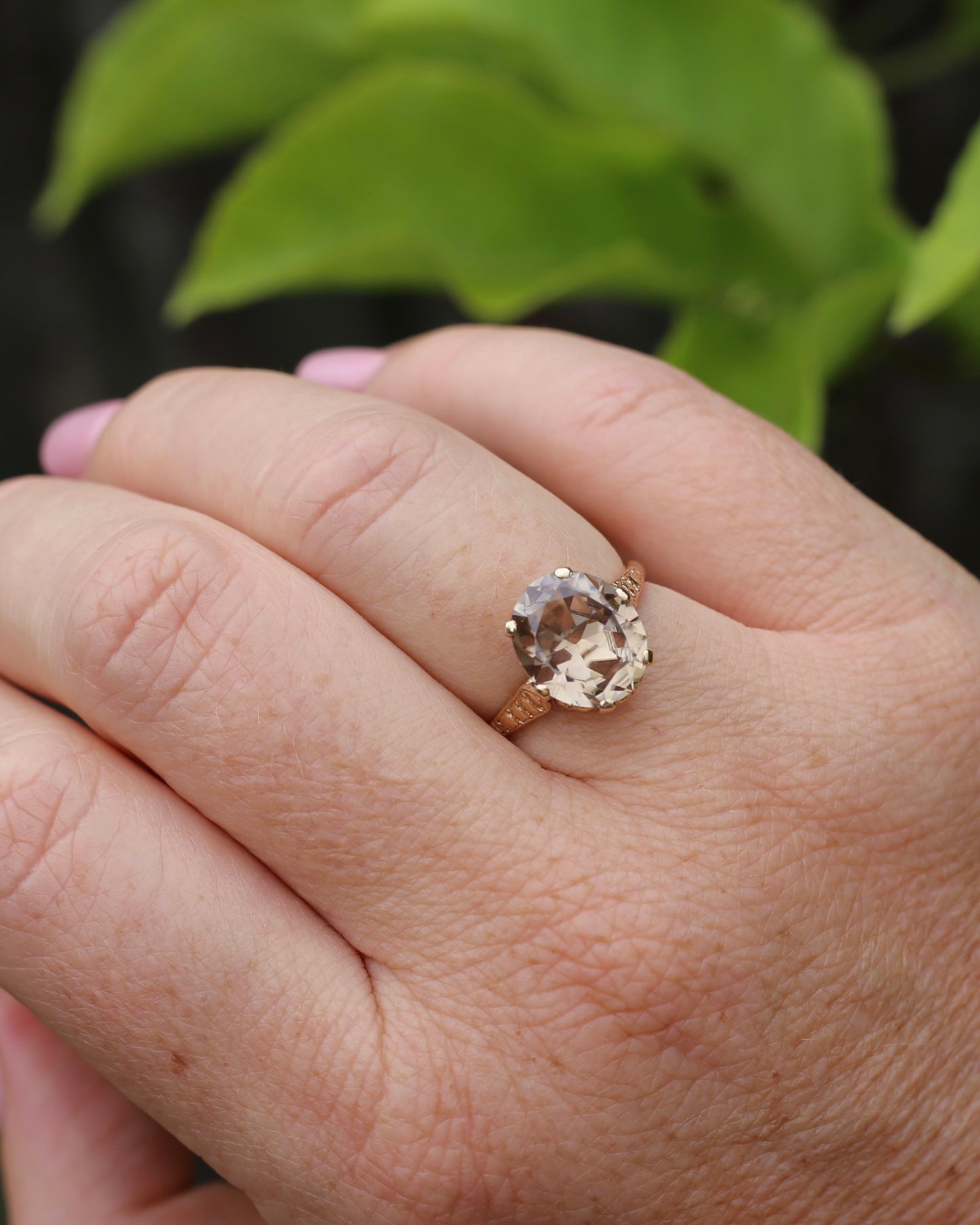 5.68ct Oval Natural Australian Zircon, In 1973 Birmingham Made Ring, 9ct Yellow Gold, size O1/2 or 7.5, 3.41g