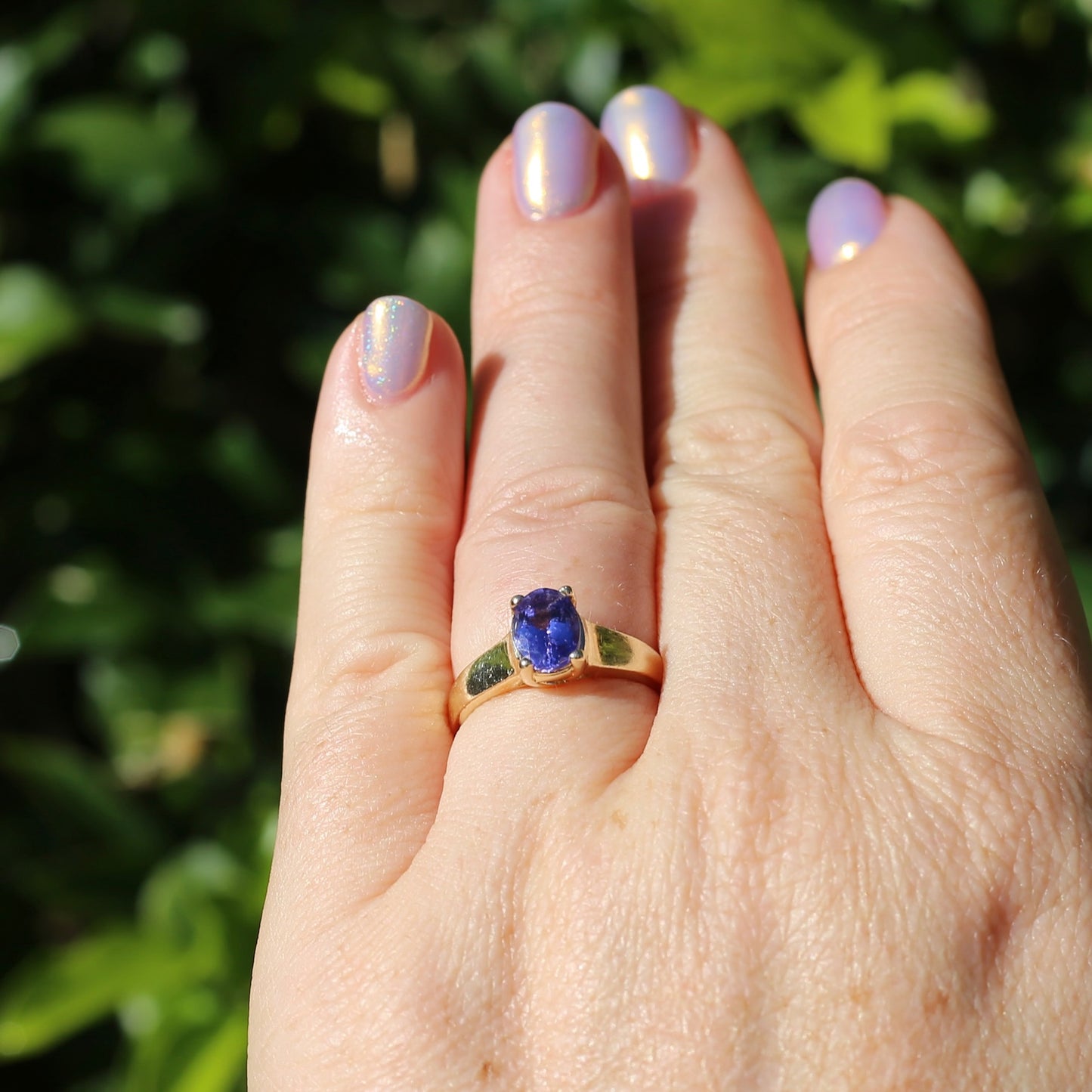 1.25ct Oval Tanzanite Ring, 14ct Yellow Gold, size N or just over 6.5