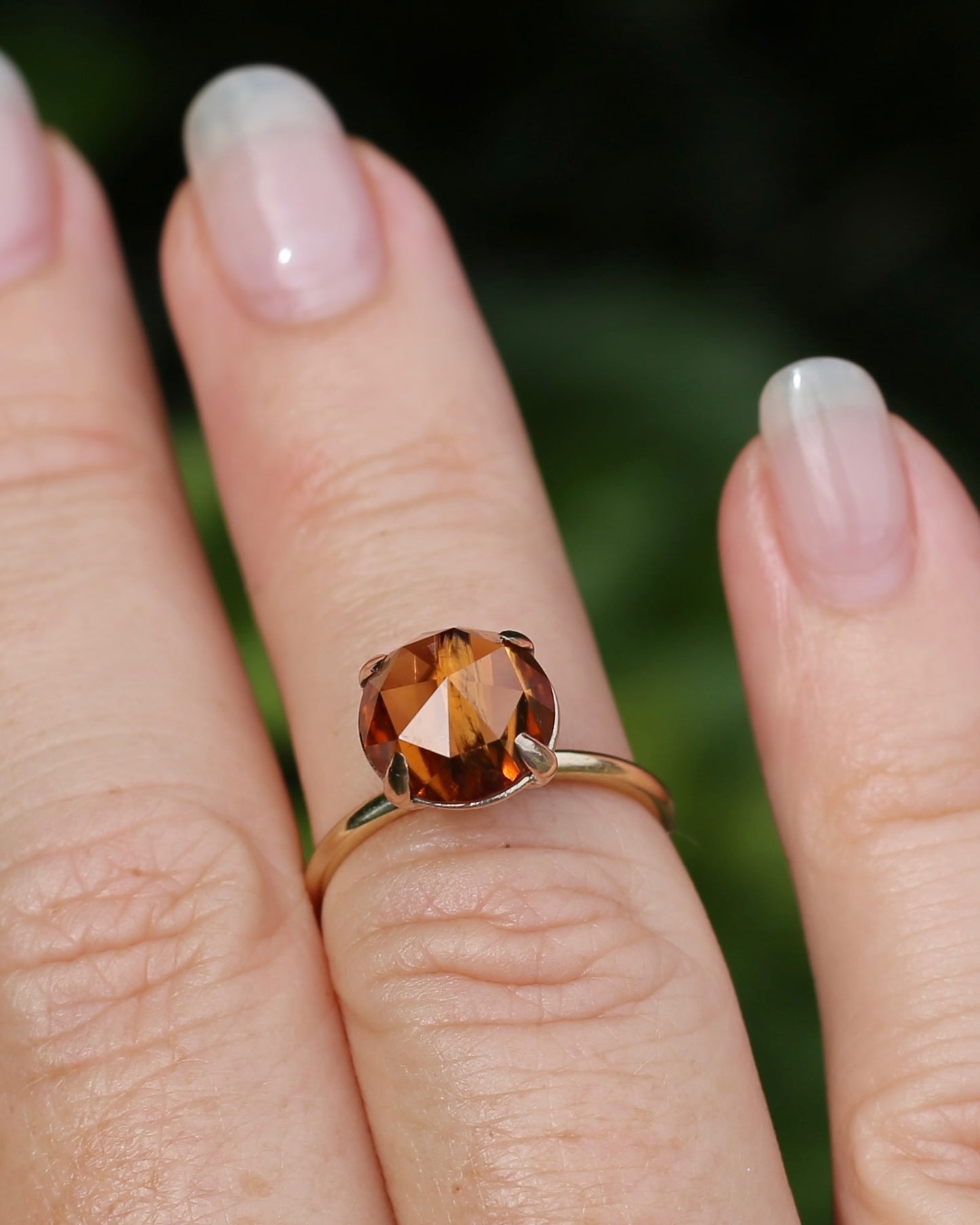 3.87ct Rose Cut Australian Zircon Ring, Claw Set in 9ct Yellow Gold, size 5.25 or K, 2.40g