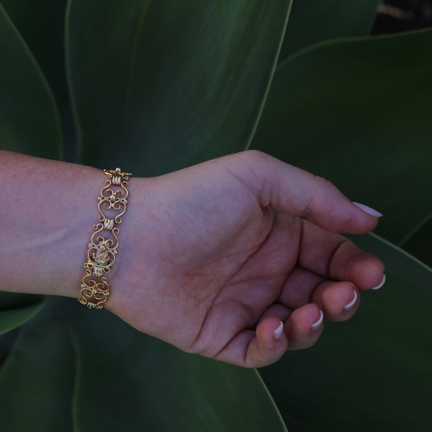 Antique 15ct Gold Fancy Link Patterned Bracelet, 17.2g, 17.5cm