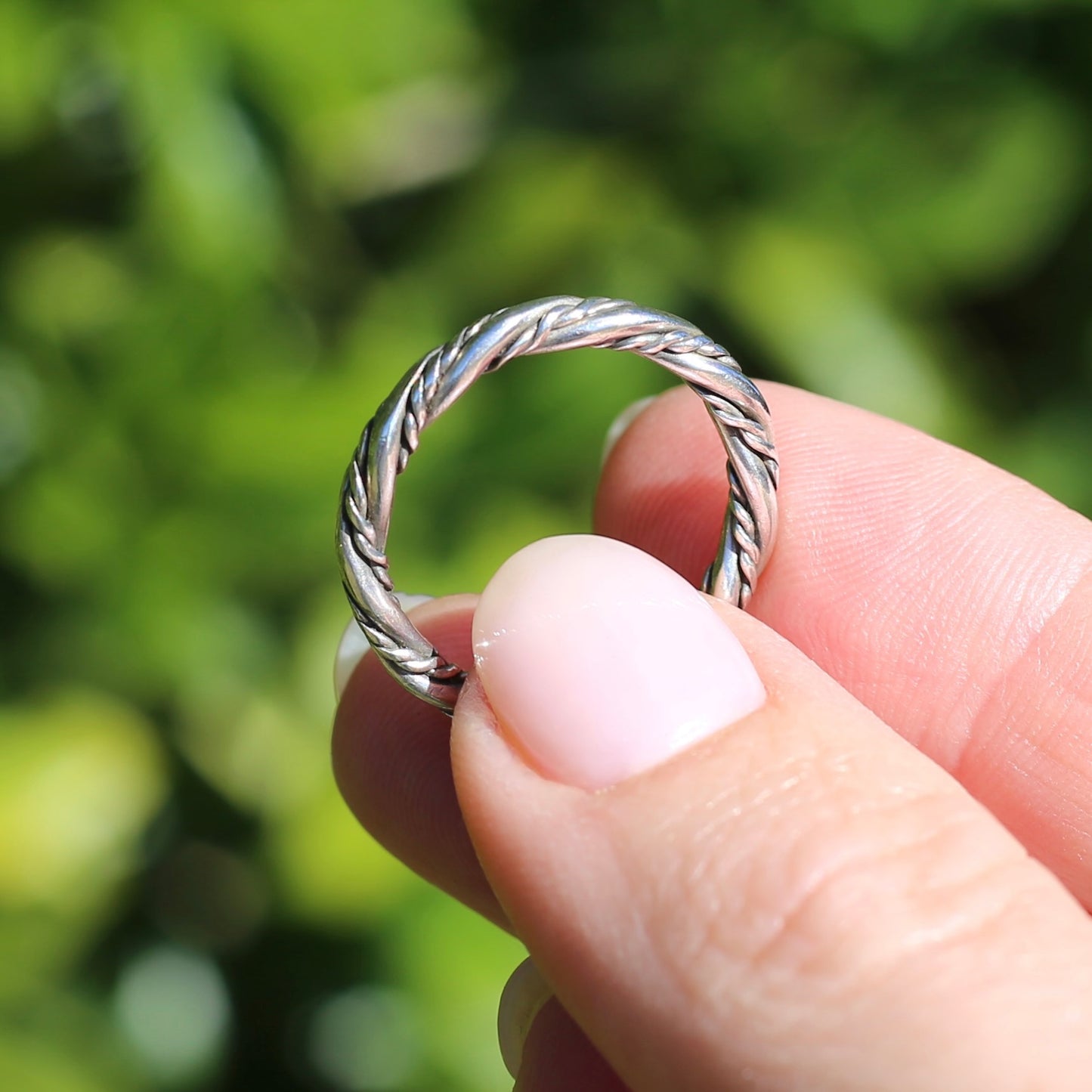 Twisted Rope Ring, Sterling Silver, size O or 7.25