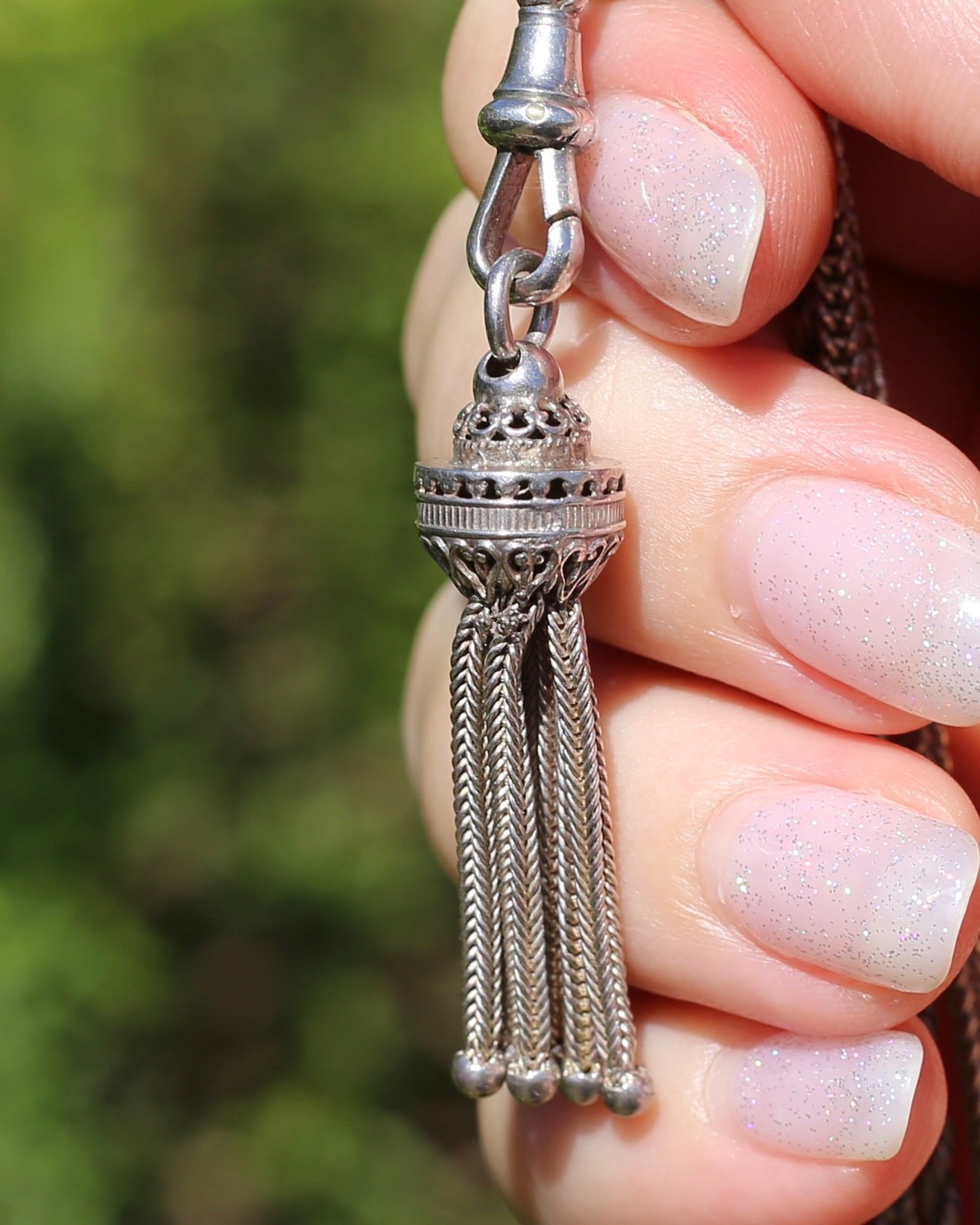 Antique Silver Tassel, Sterling Silver, 3.7g & 2.9g