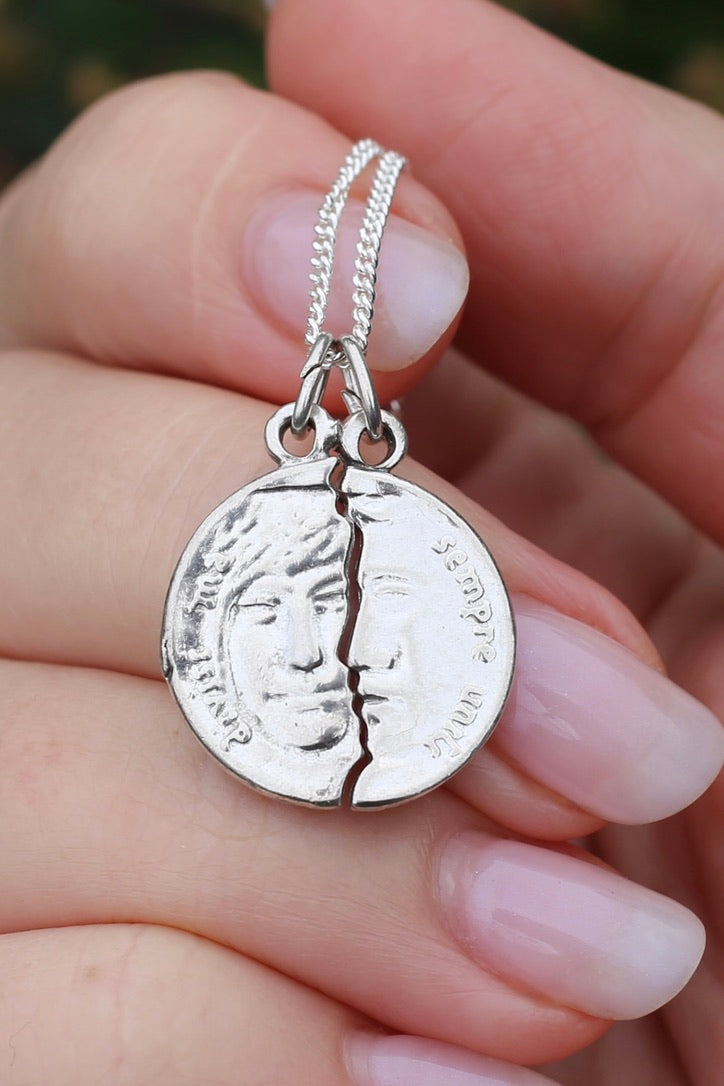 Divisi Ma Sempre Uniti Pendant Pair, Sterling Silver, 3.65g