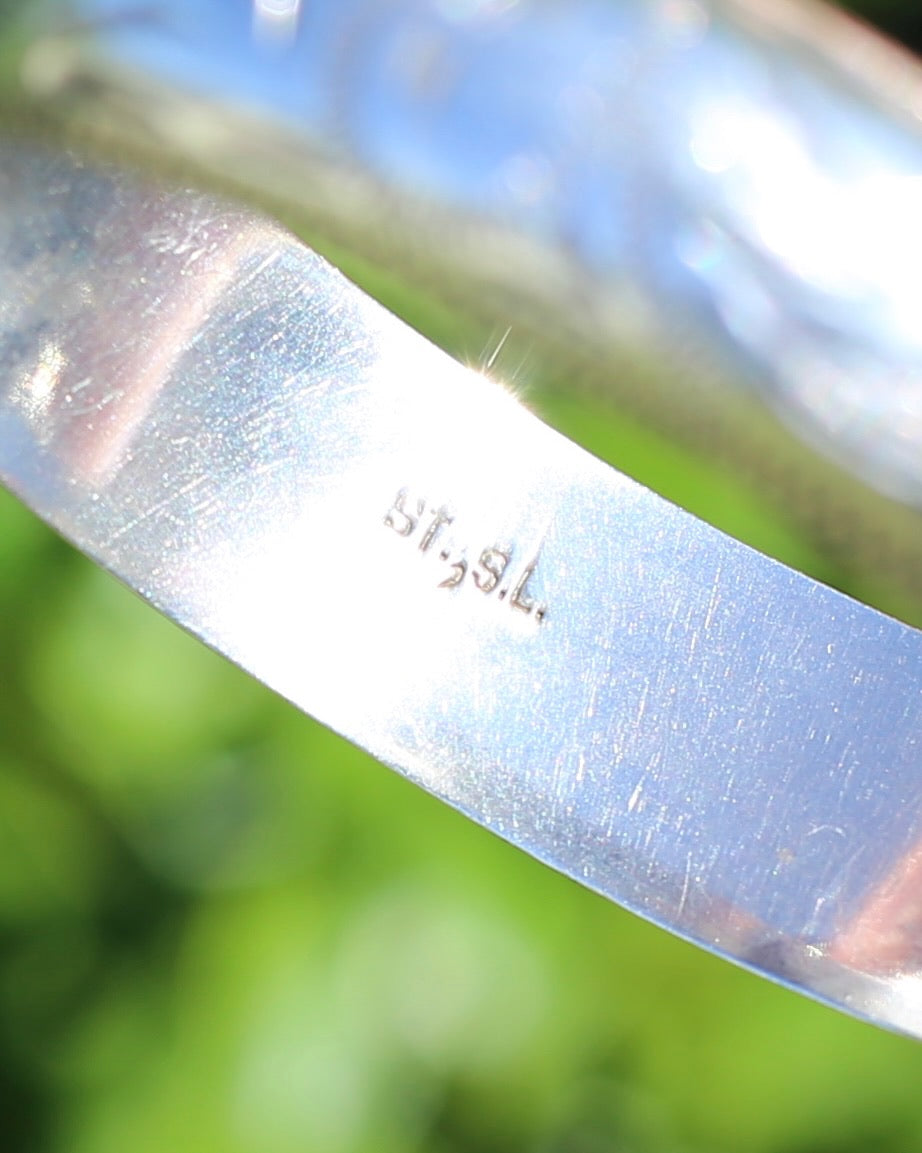 Vintage Hinged Engraved Silver Hollow Bangle, Sterling Silver