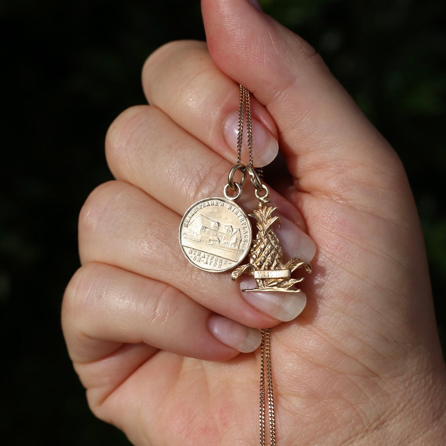 PRE-ORDER until Monday 18th Nov. The Bard - A Replica Pendant of a Token Memorialising the Life of Shakespeare, Silver and Gold.