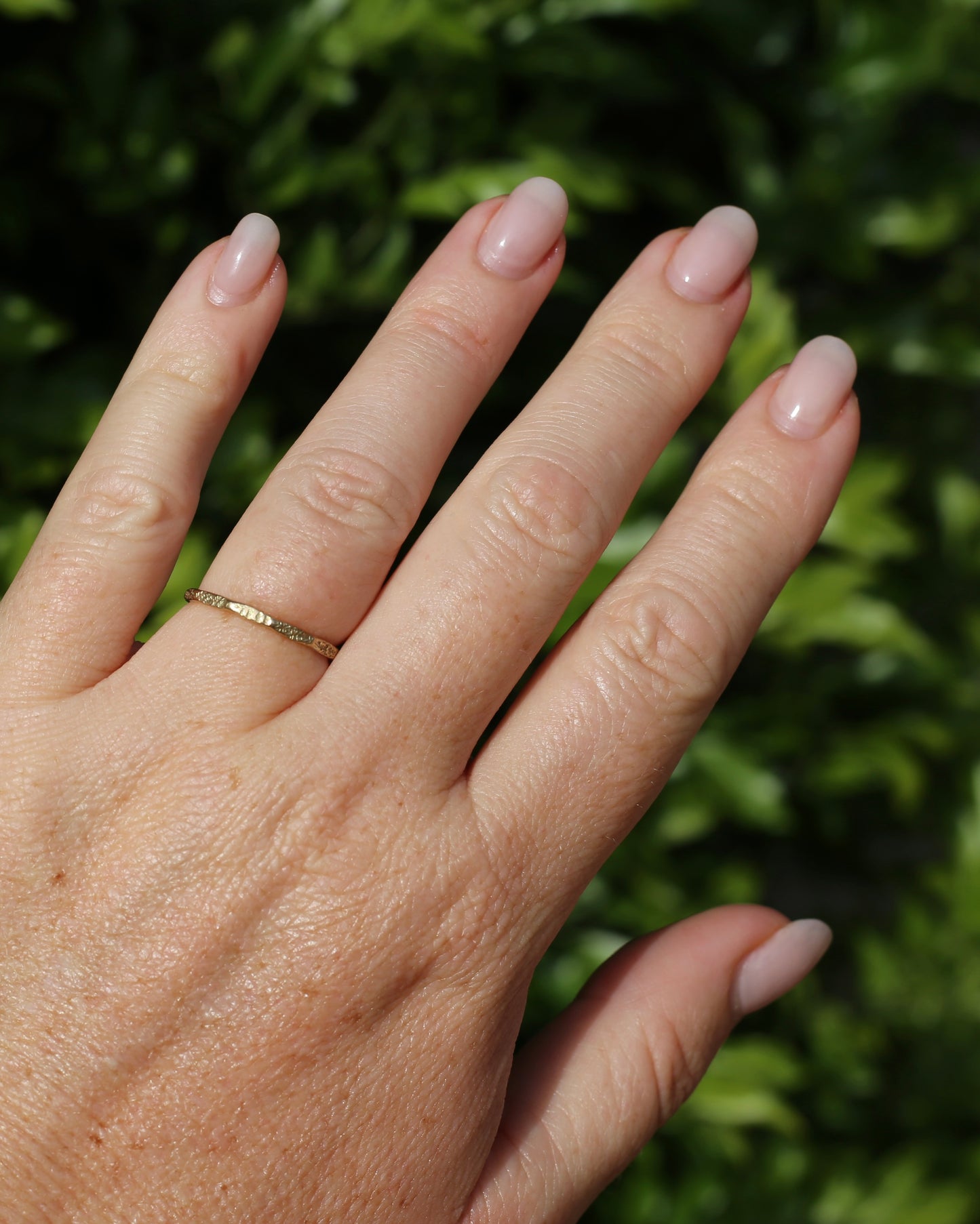 Vintage Rustic Gold Ring, 9ct Yellow Gold, size P or 7.5, 1.1g