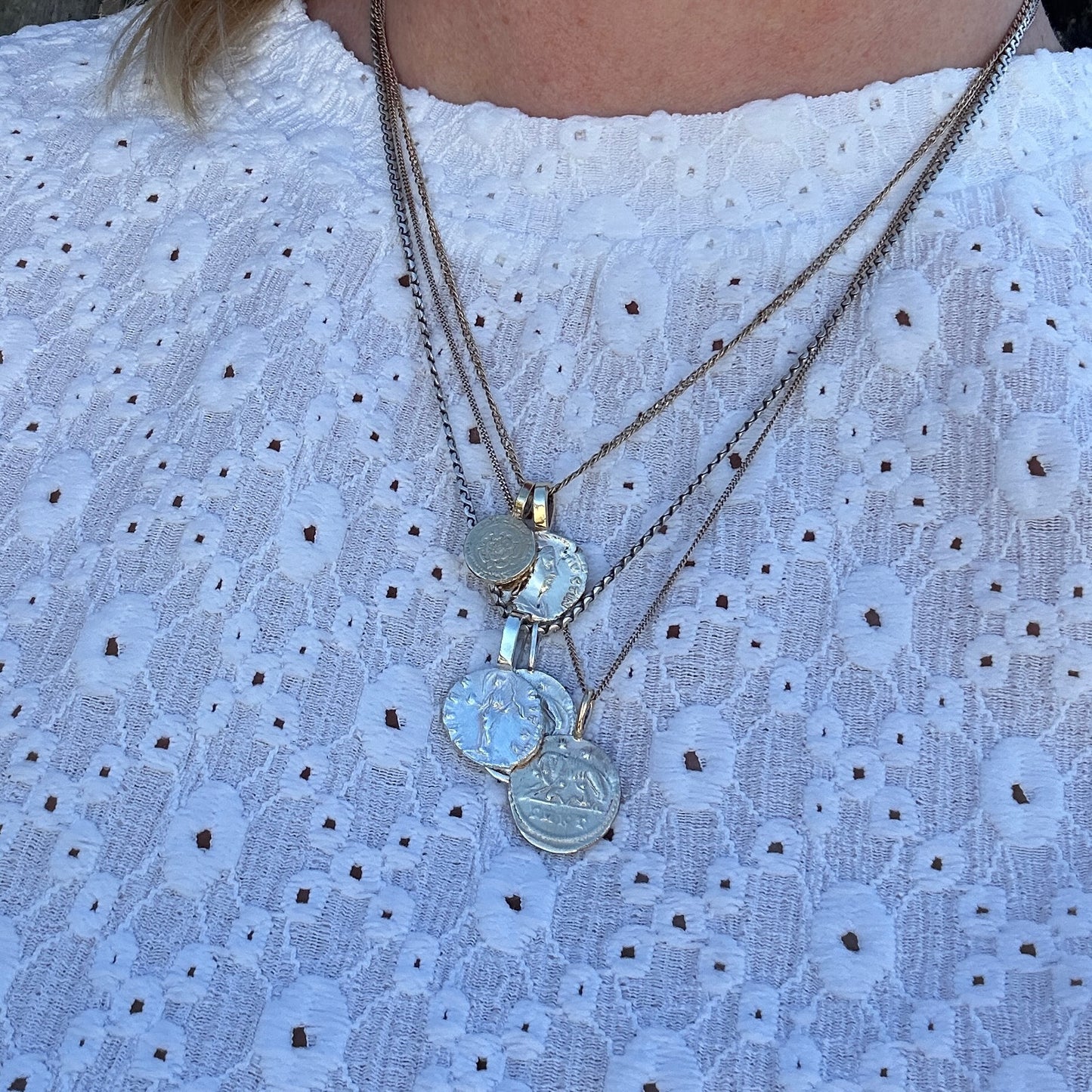 Eternity Pendant - Roman Goddess Aeternitas or Providentia, Cast From a 141-161AD Silver Denarius, avail in  Silver and Gold