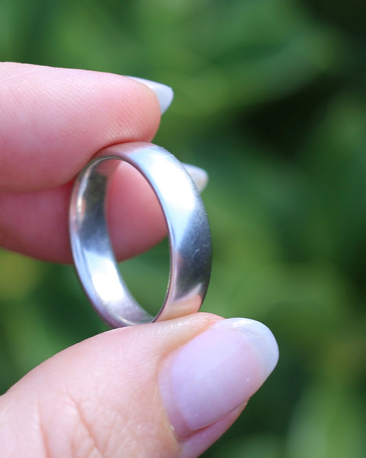6mm Half Round Silver Band, Sterling Silver with Comfort Curve, Size X1/2 or 11.75, 8.2g