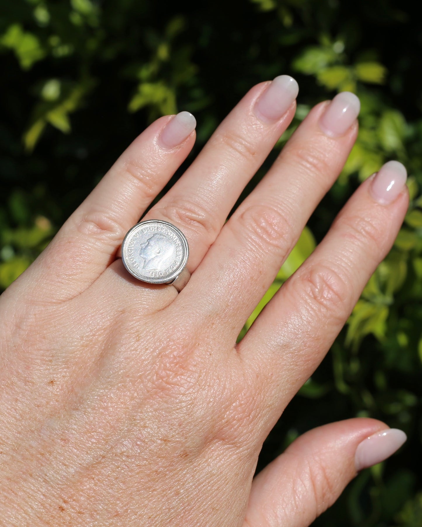 1952 Threepence Piece Silver Ring, 7.1g, size O or 7