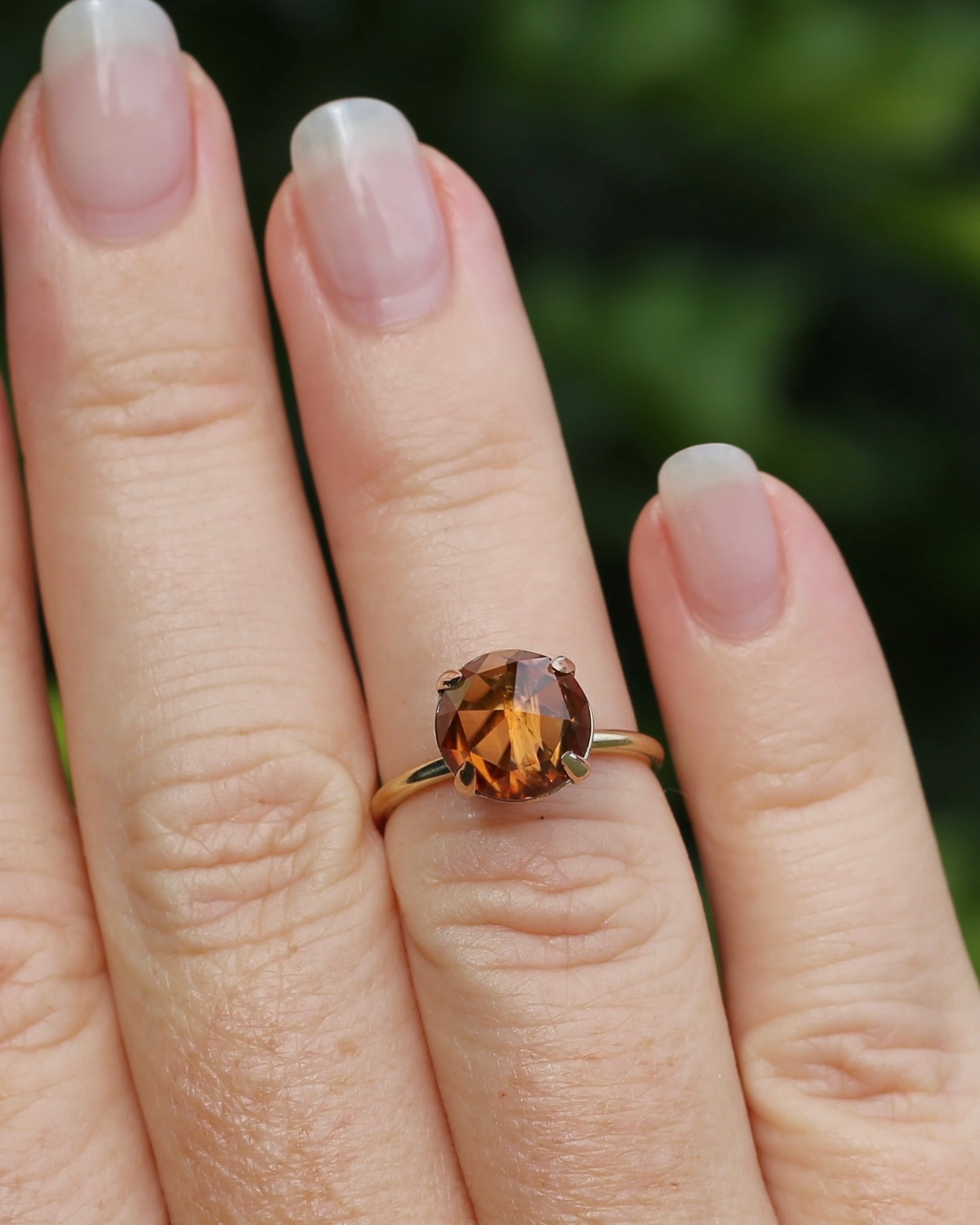 3.87ct Rose Cut Australian Zircon Ring, Claw Set in 9ct Yellow Gold, size 5.25 or K, 2.40g