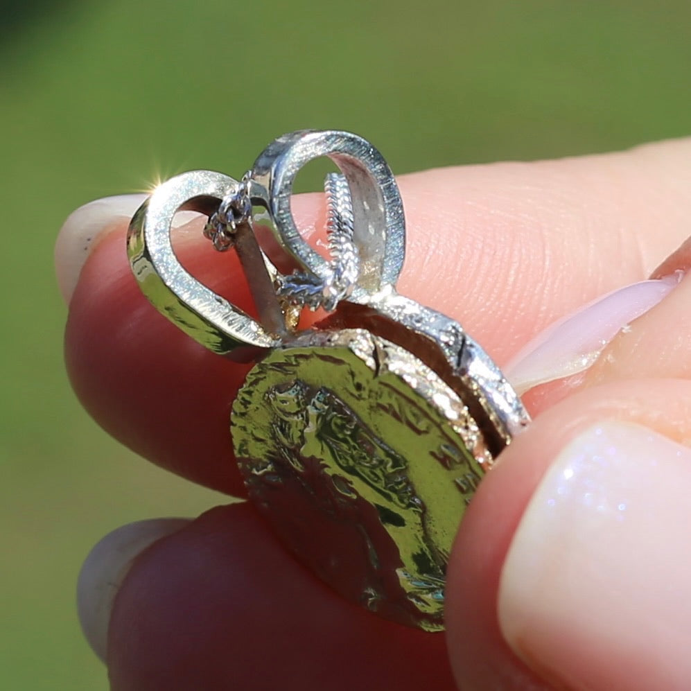 Faustina the Elder Coin Pendant,Cast From a 141-161AD Silver Denarius, avail in  Silver and Gold