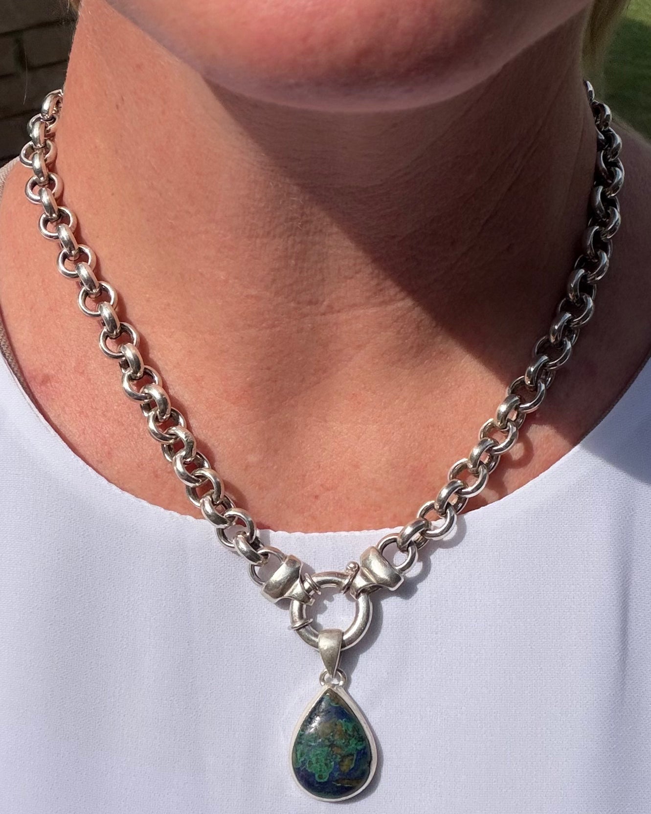 Fabulous Italian Made Semi Hollow Silver Cable Chain with Large Bolt Clasp, 40.4g, 45.75cm or 18 inches