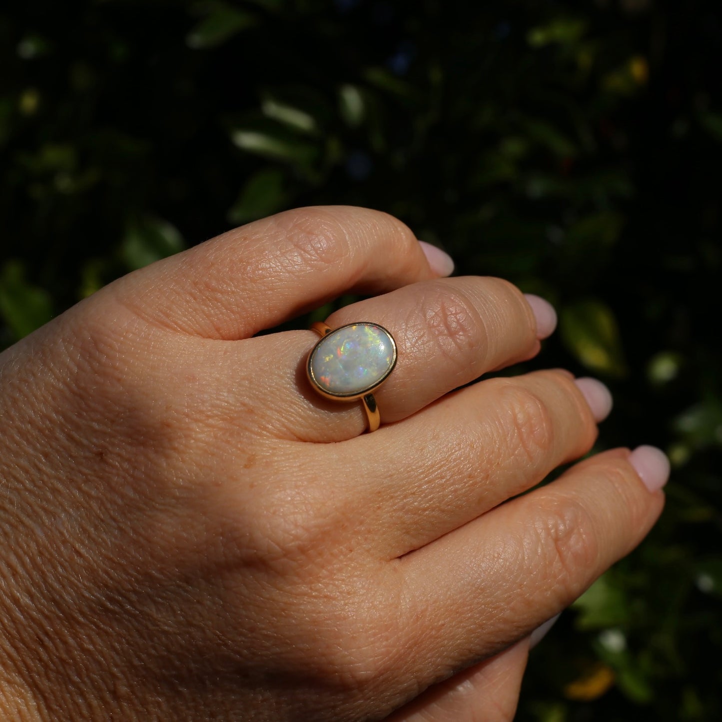 ON HOLD Early Australian Levinson Opal Ring, 18ct Yellow Gold, size N1/2 or 7