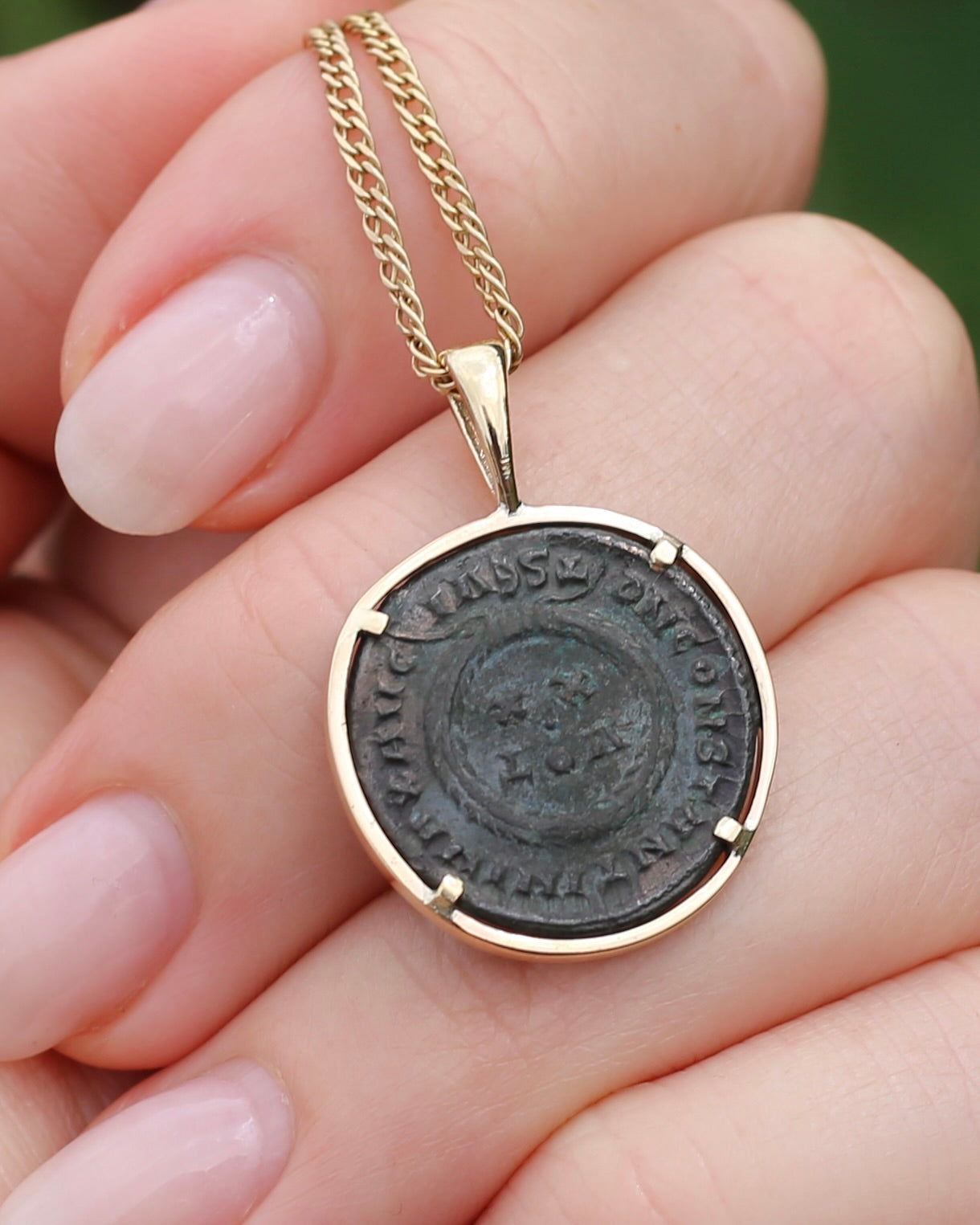 Handmade Gold Coin Frame, 4 claw, featuring Constantine The Great, 307-337 AD