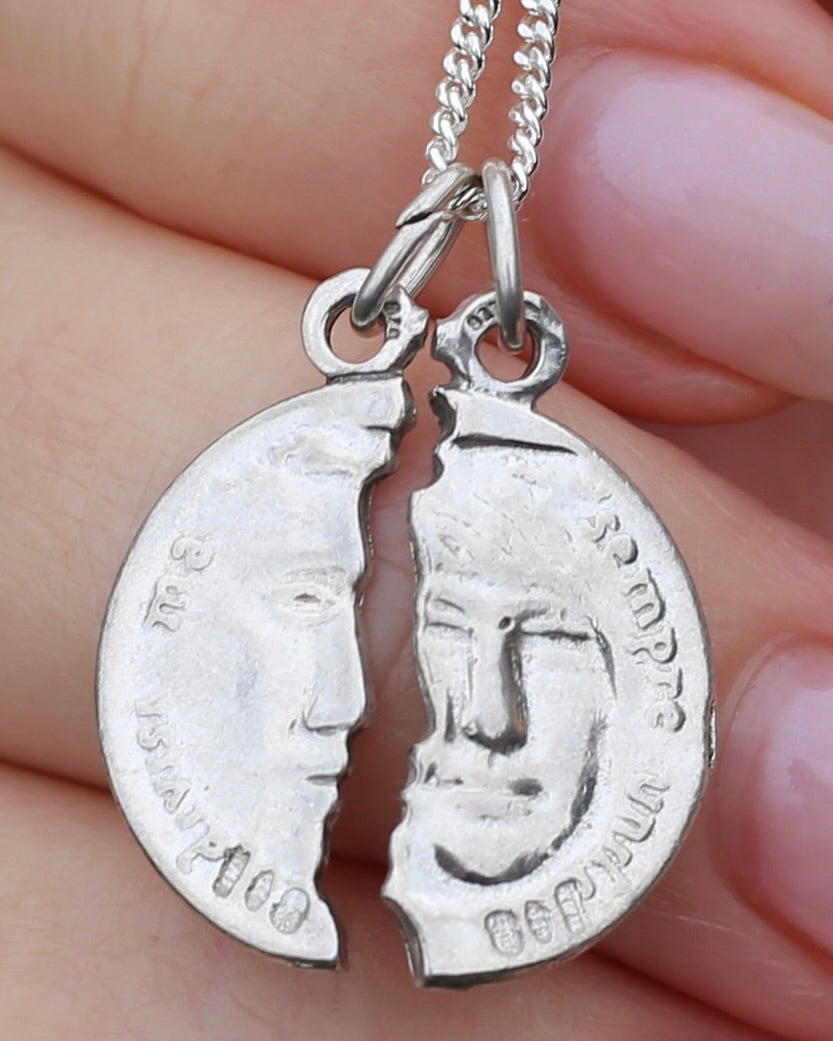 Divisi Ma Sempre Uniti Pendant Pair, Sterling Silver, 3.65g