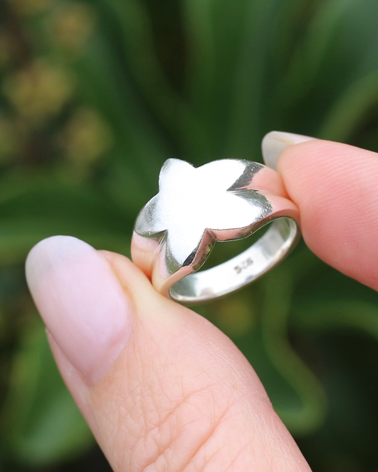 Chunky Vintage Silver Star Ring, Sterling Silver, size L or 5.75, 9.78g