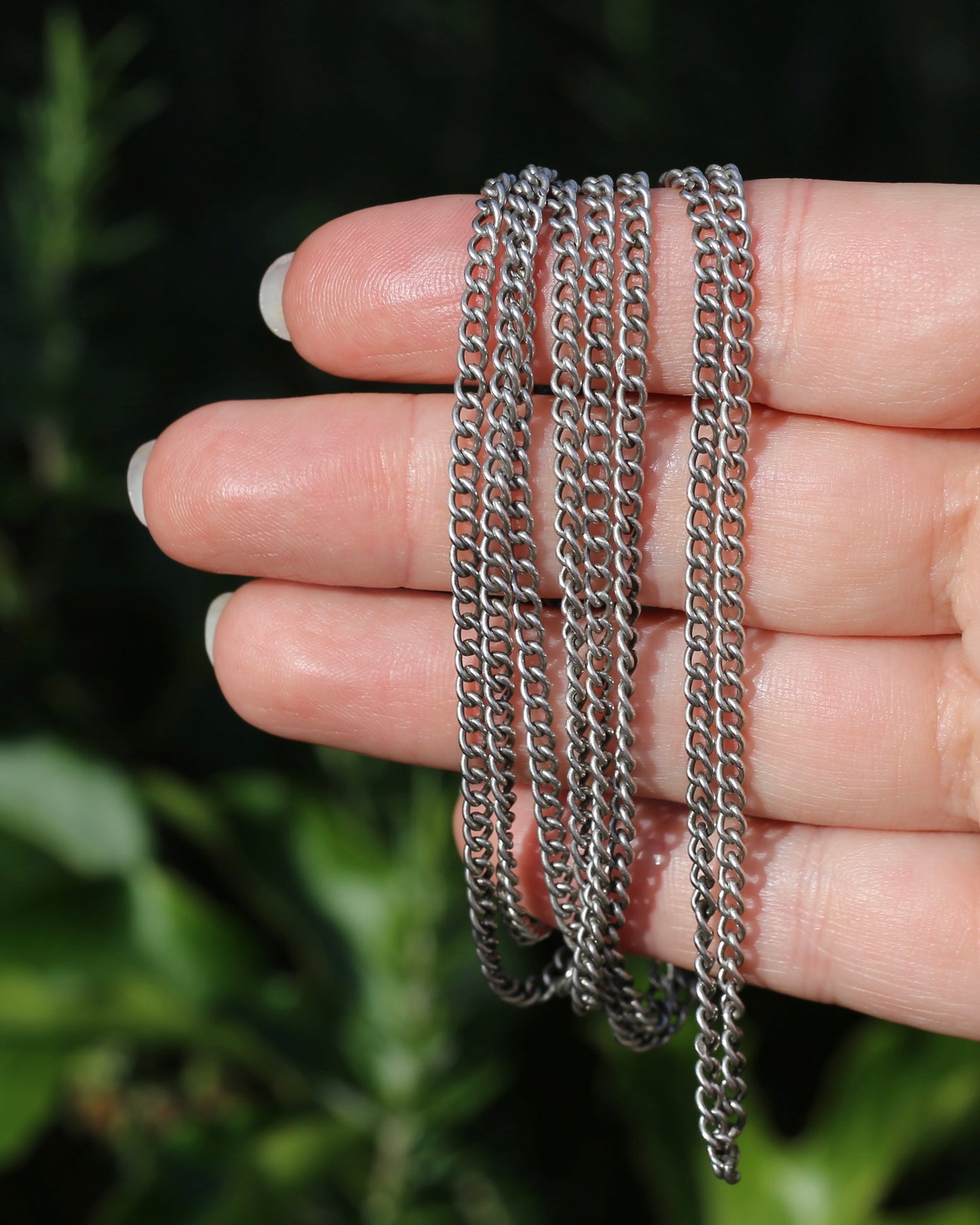 Antique French Longuard Curb Chain With Bolt Clasp, 67cm doubled, 22.1g