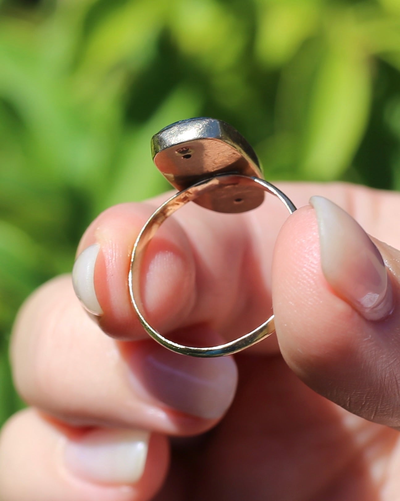 Rustic Freeform Labradorite Cabochon in Bezel Setting, 9ct Yellow Gold, size X1/2 or 11.75