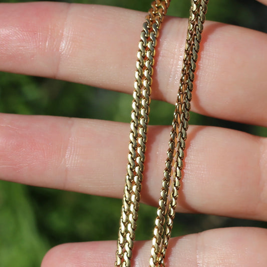 Old Rosey Gold 9ct Watch Chain With T-bar, 43cm & 30.43g