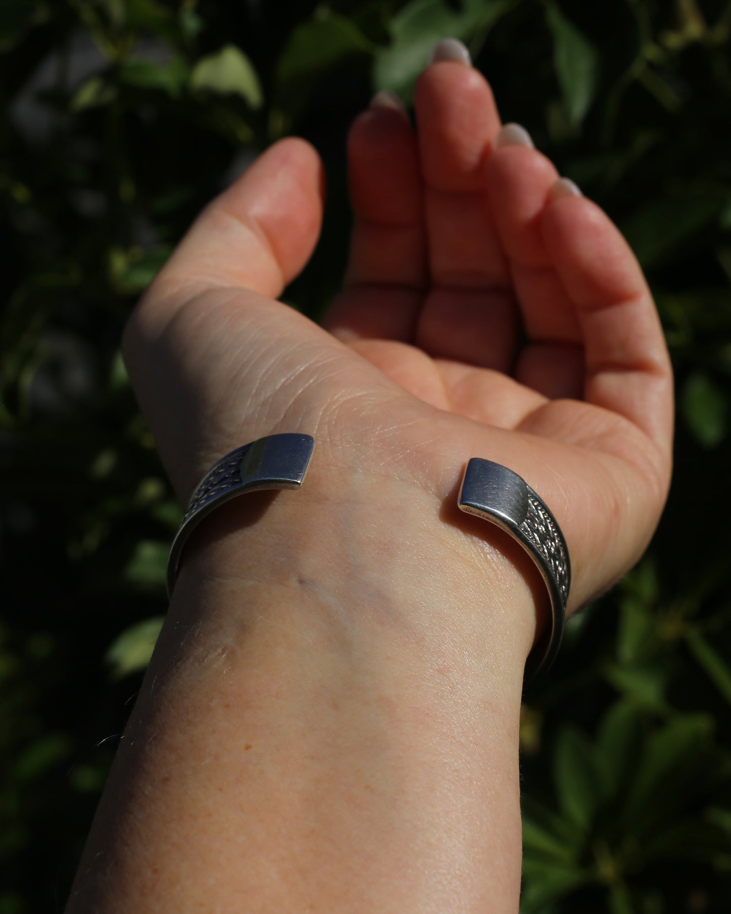 Gorgeous Twisted Rope Sectioned Cuff Bangle, Sterling Silver, sizeable, 31.25g
