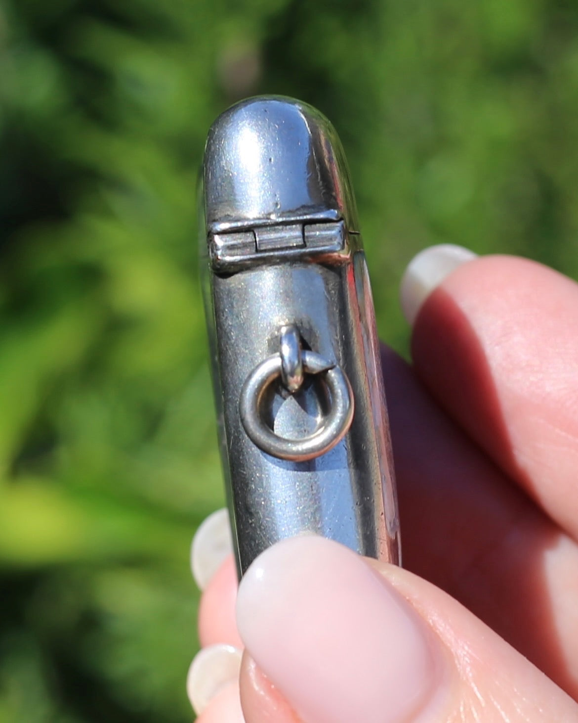 Antique 1896 Vesta Case featuring Enamel Sailor Girl, Sterling Silver, 39g