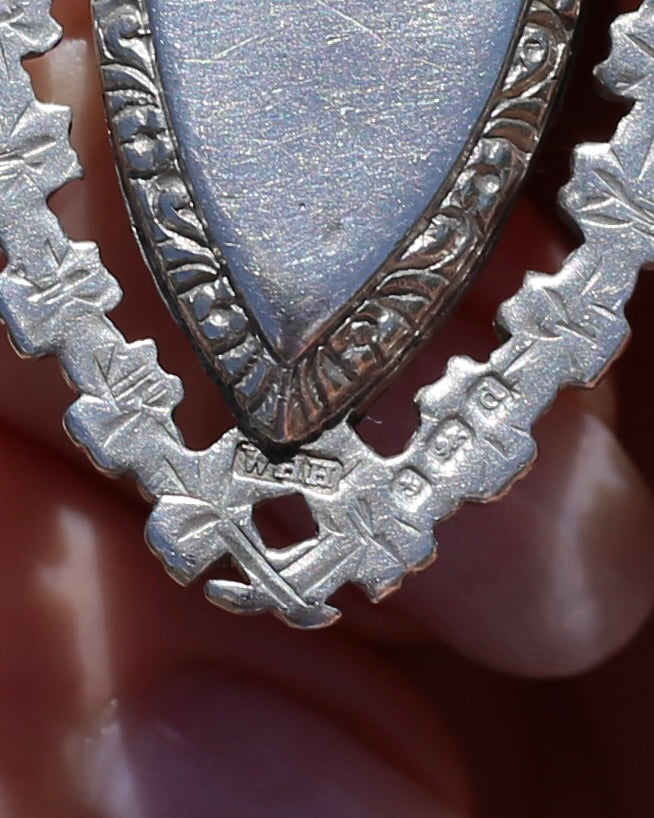 Birmingham Made 1903 Sterling Silver Watch Chains, Fob and T-bar, 47cm or 18.5 inches, 52,6g