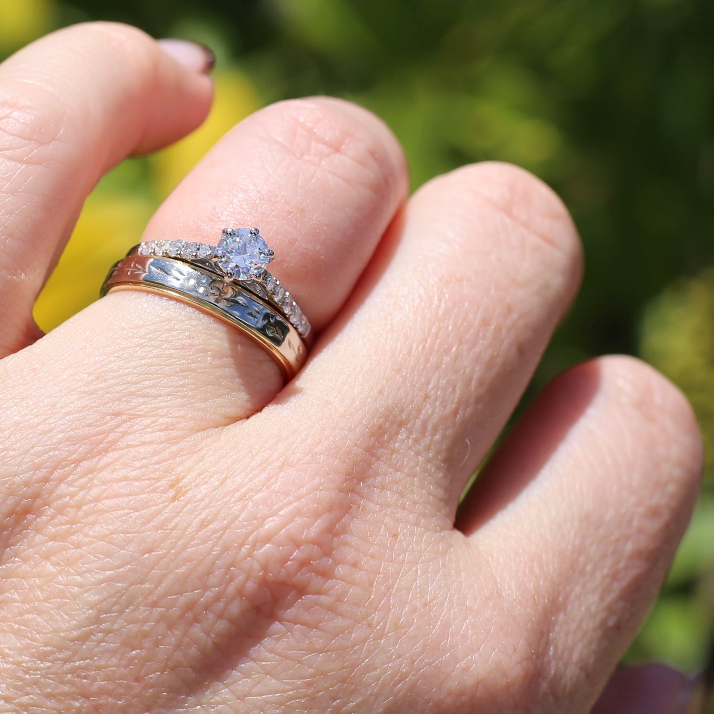 On hold Early Brilliant Cut 0.45ct Diamond Ring, with Grain Set Diamond Shoulders, 18ct White Gold, size 6.5 or M1/2