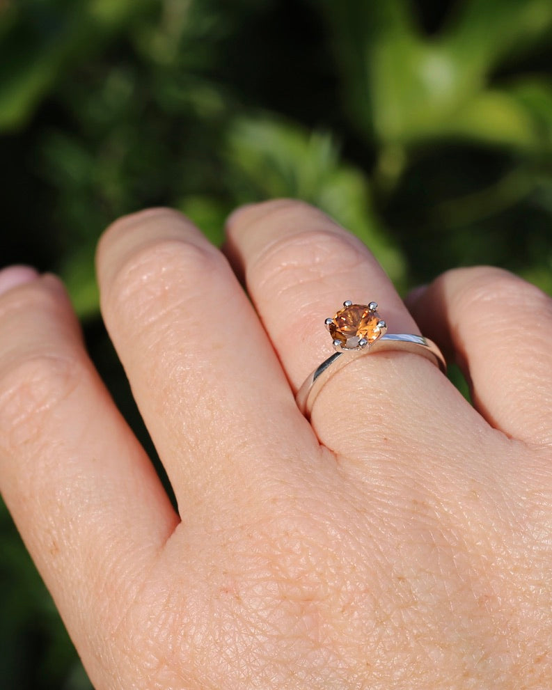 1.9ct Australian Zircon Solitaire, 6 claw set Sterling Silver, size P1/2 or 8, 3.0g