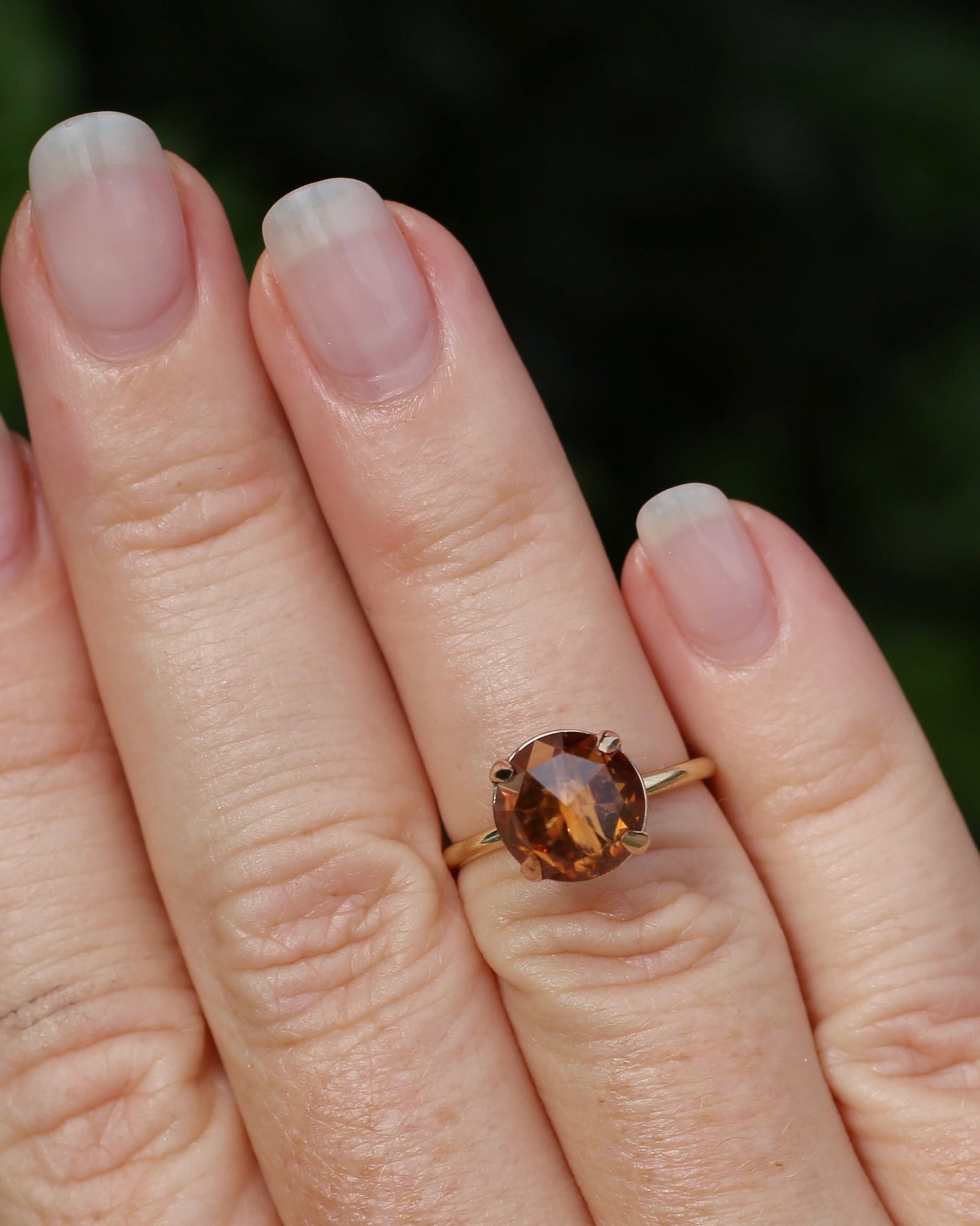 3.87ct Rose Cut Australian Zircon Ring, Claw Set in 9ct Yellow Gold, size 5.25 or K, 2.40g