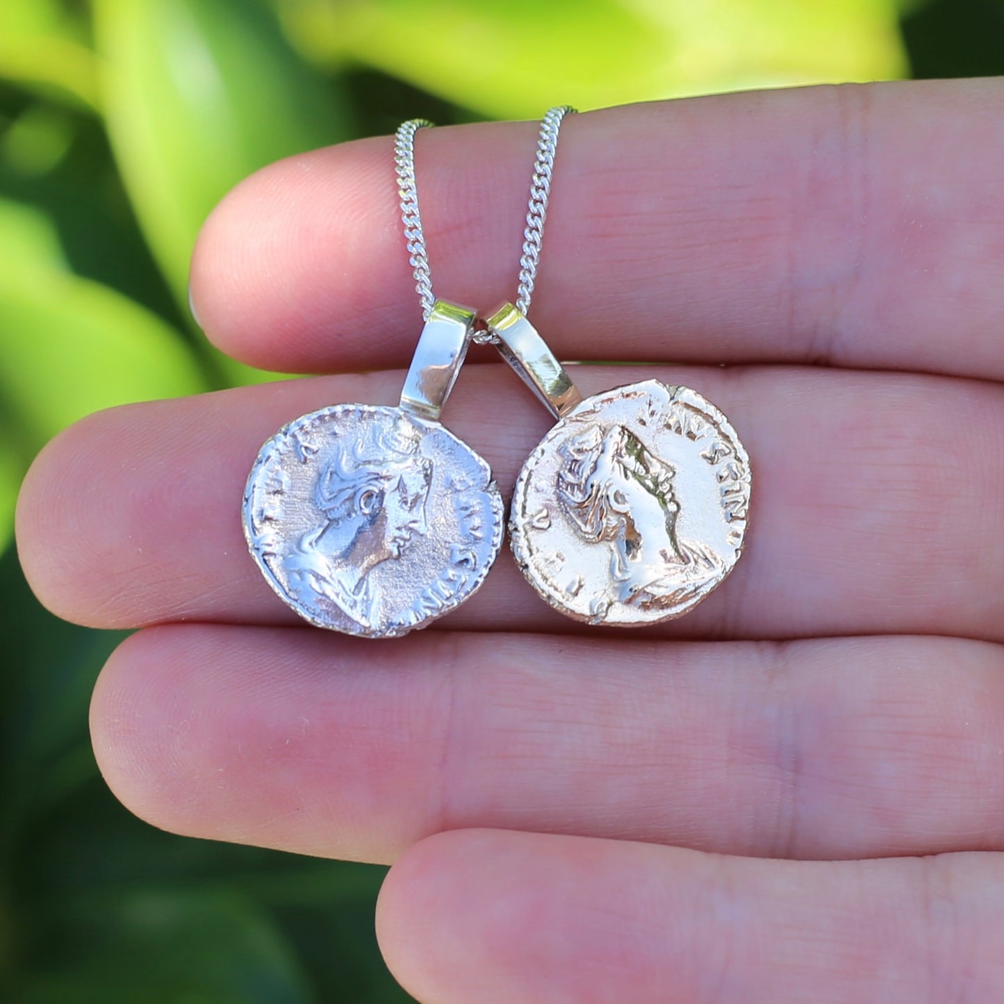 Faustina the Elder Coin Pendant,Cast From a 141-161AD Silver Denarius, avail in  Silver and Gold