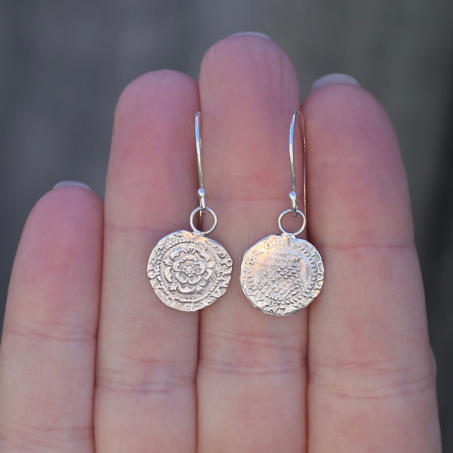 The Penny, Earrings -  Replica of the James I Penny Second Coinage 1604 - 1619