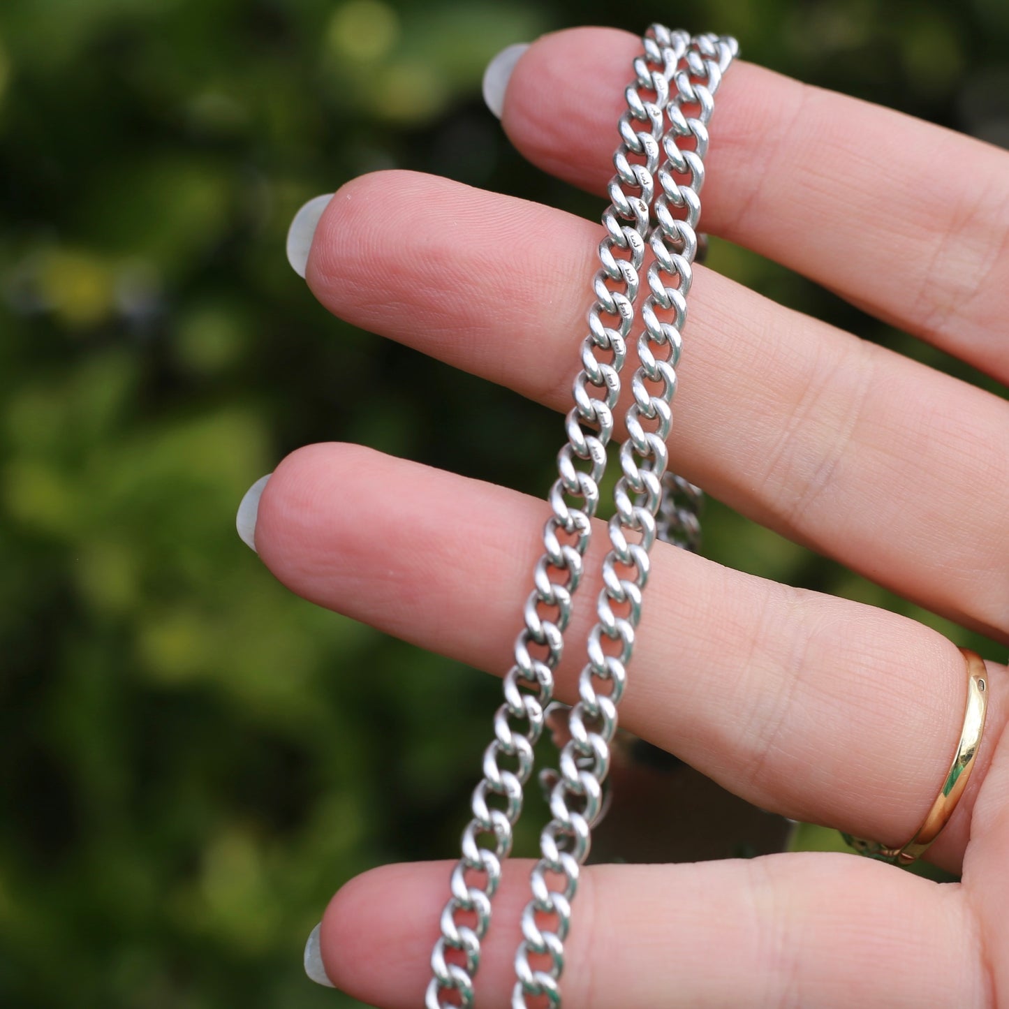 Antique Silver Watch Chain 1925 with 1896-97 Fob, 42cm, 29.8g