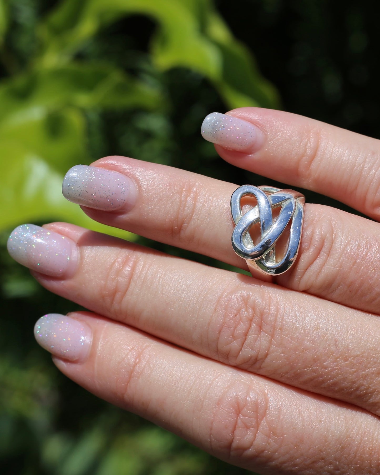 Celtic Feel Swirl Ring, Sterling Silver, size 6.5 or M1/2 (might fit smaller due to width), 6.81g