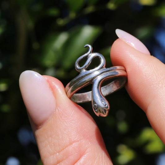 Vintage Sterling Silver Snake Ring, size N1/2 or 7