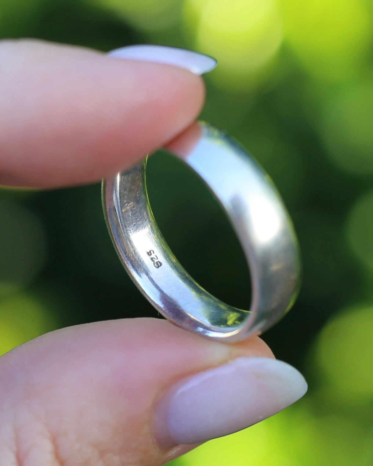 6mm Half Round Silver Band, Sterling Silver with Comfort Curve, Size X1/2 or 11.75, 8.2g