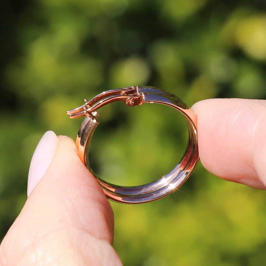 24mm Rose Gold Hoops, 9ct Rose Gold, 1.22g