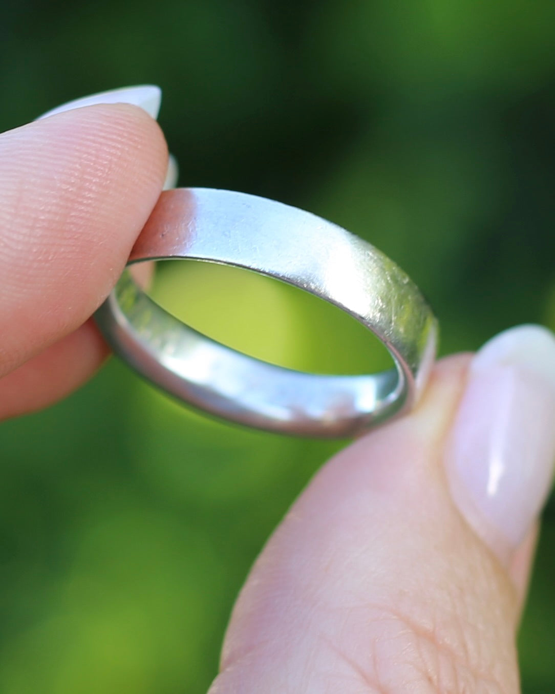 5.4mm Half Round Silver Band, Sterling Silver, Size W or 11, 6.44g