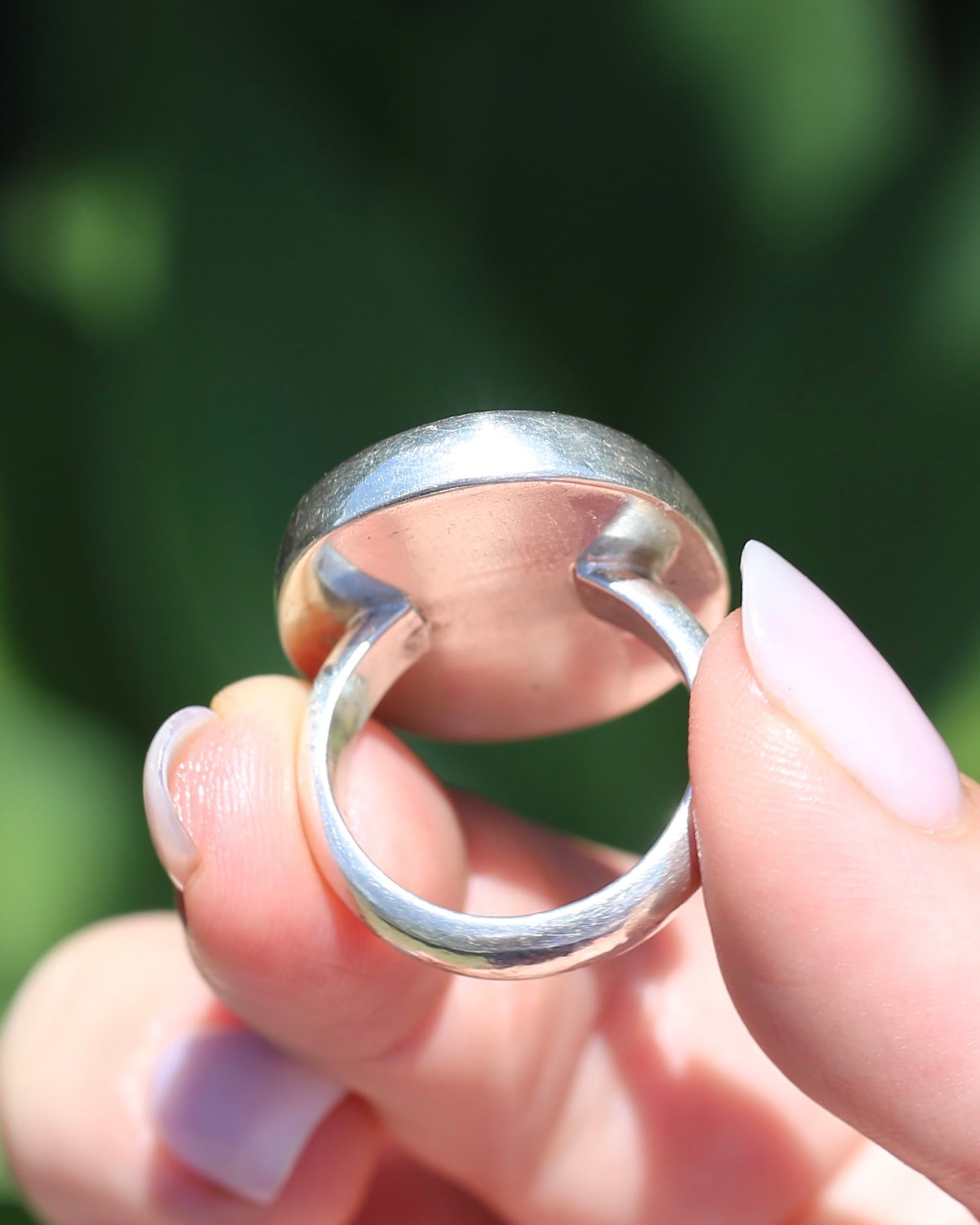 Chunky Bezel Set Natural Banded Agate Ring, Sterling Silver, size R or 8.5 (might feel half a size smaller), 19.7g