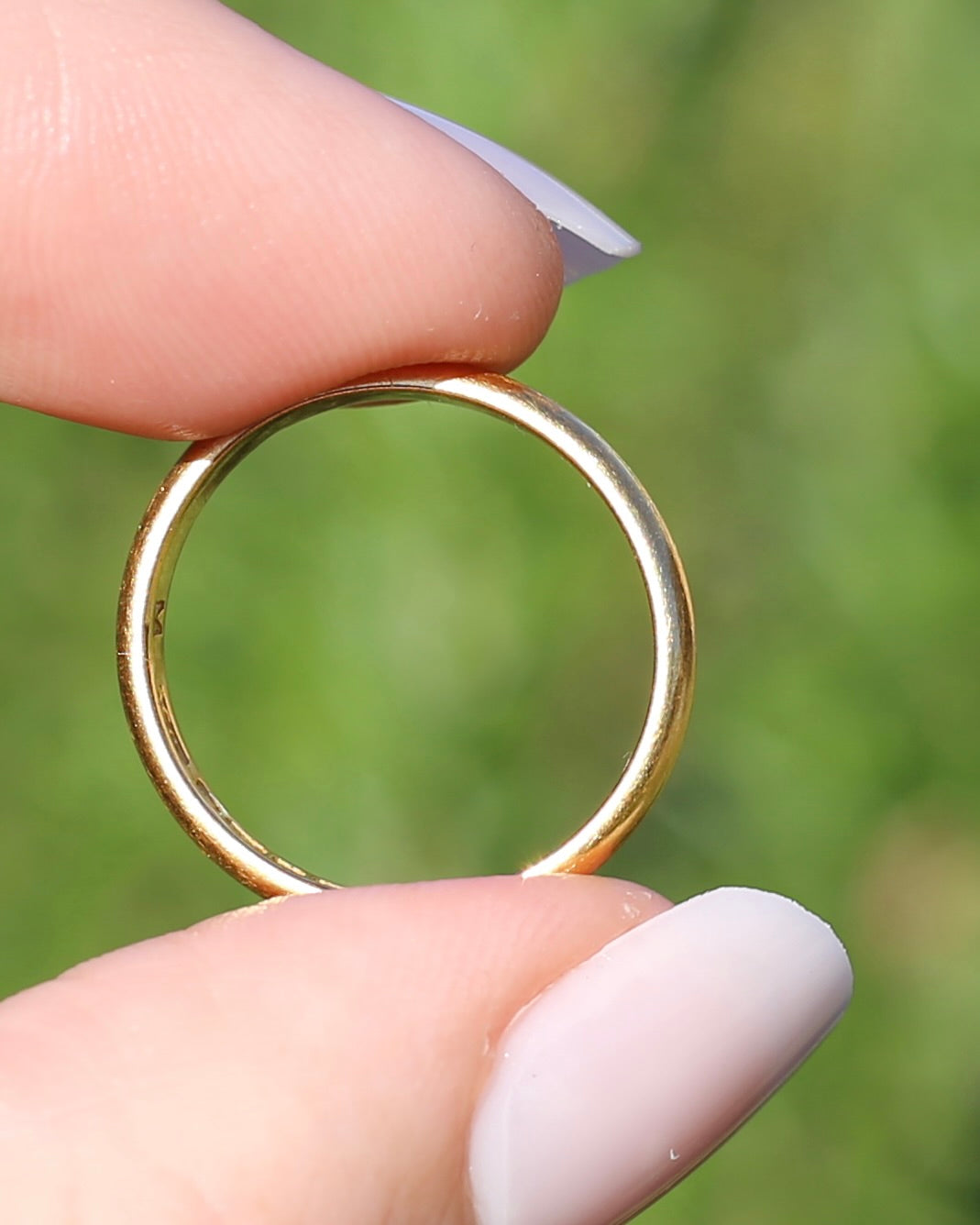 1928 Birmingham Made 22ct 3mm Wedder, 22ct Yellow Gold, size N1/2 or just over 6.75, 3.81g