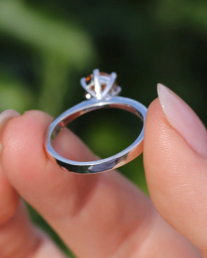 1.9ct Australian Zircon Solitaire, 6 claw set Sterling Silver, size P1/2 or 8, 3.0g